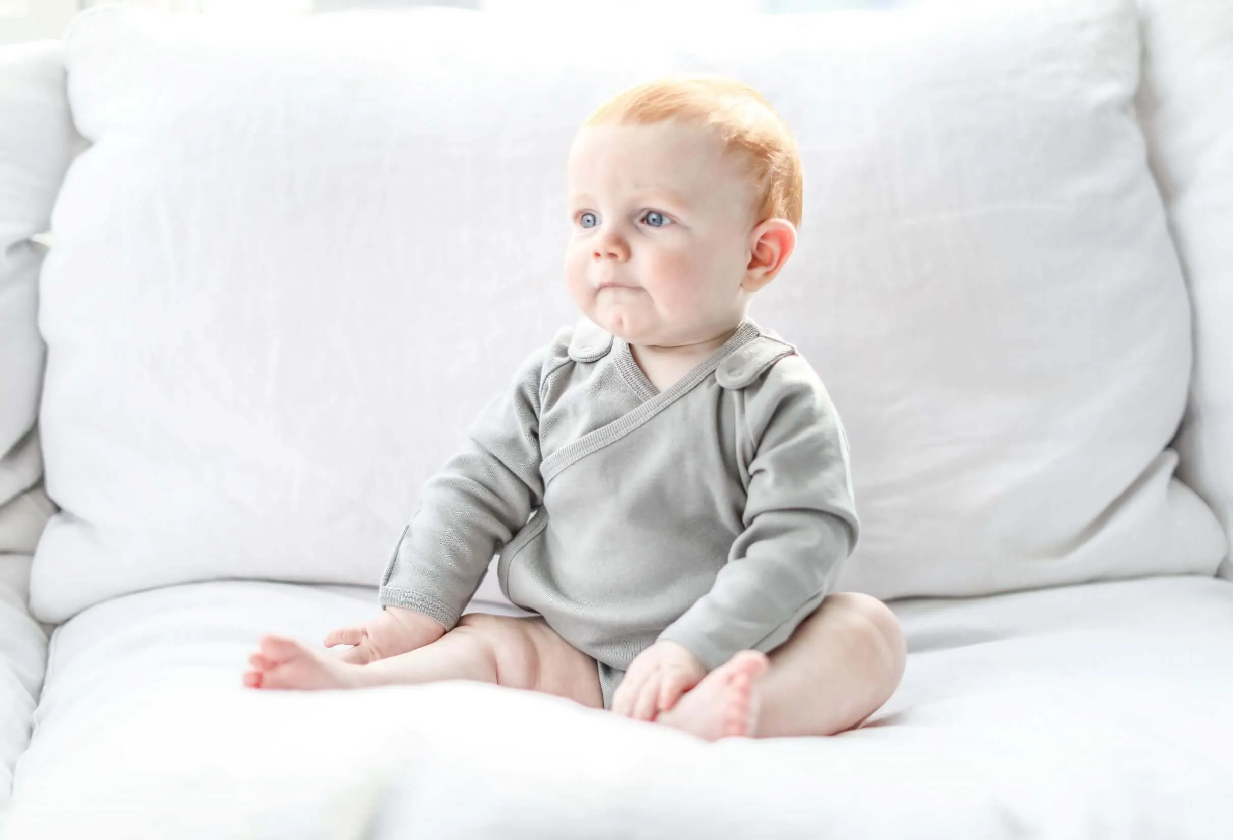 Smart Long Sleeve Kimono Bodysuit   Bib - Gray