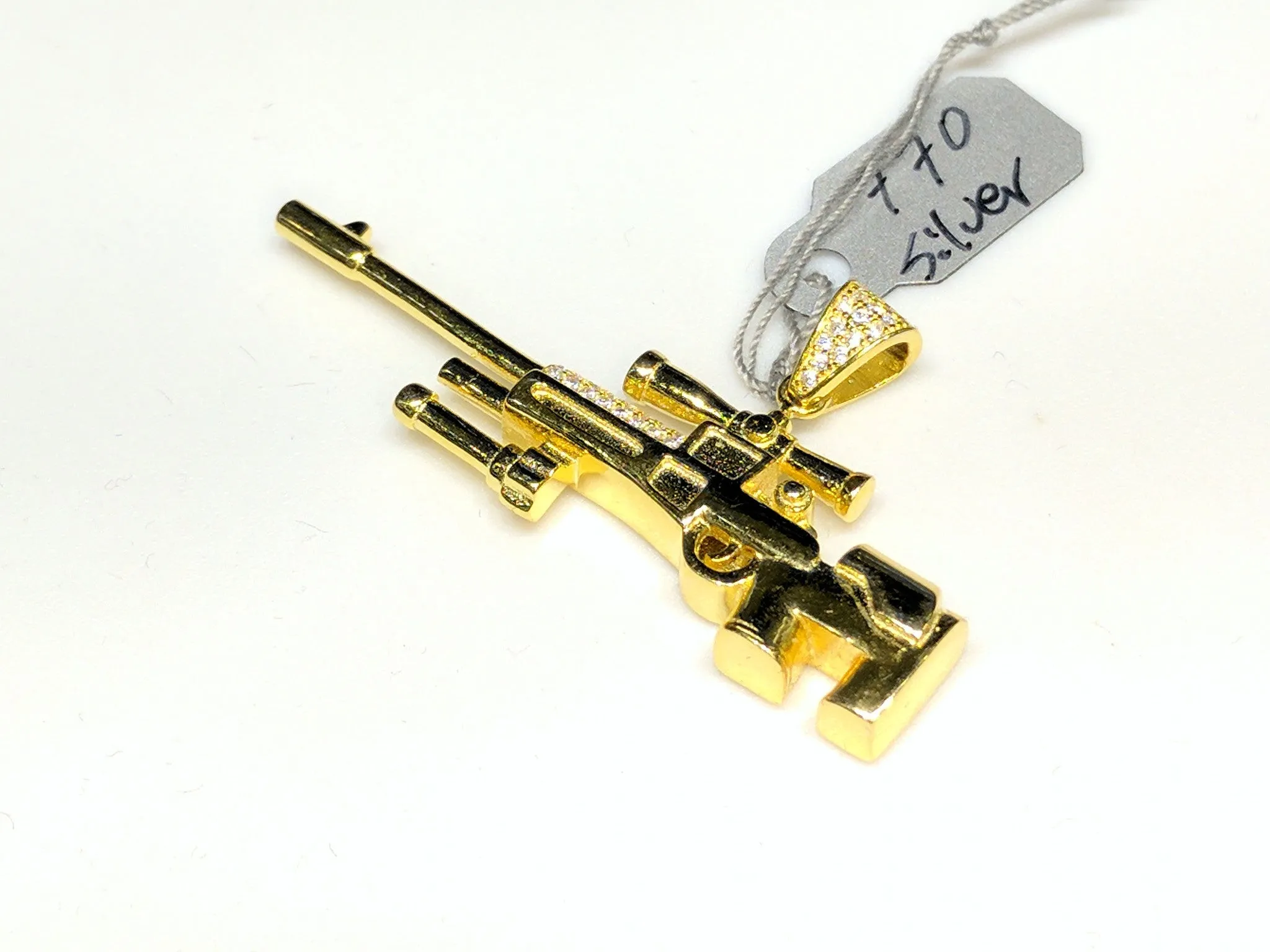 Sniper Rifle Pendant Silver
