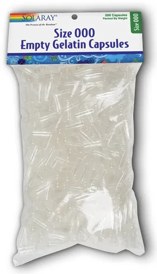 Solaray Empty Gelatin Capsules, 500 Count