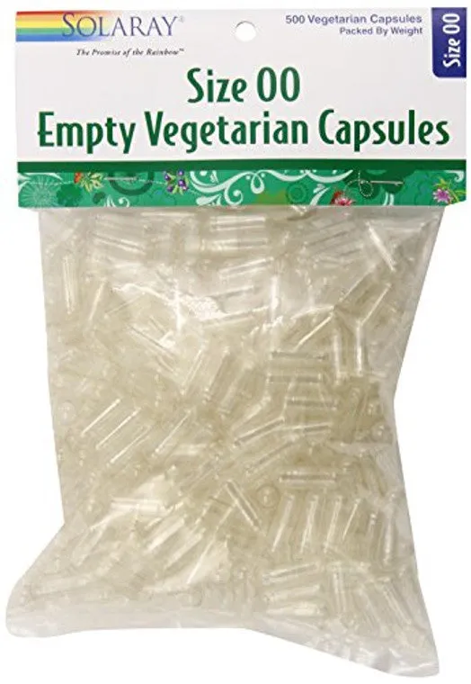 Solaray Empty Vegetarian Capsules, Size 00, 500 Count