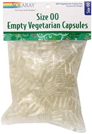 Solaray Empty Vegetarian Capsules, Size 00, 500 Count