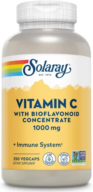 Solaray Vitamin C With Bioflavonoid Concentrate, 1, 000 Mg, 250 VegCaps