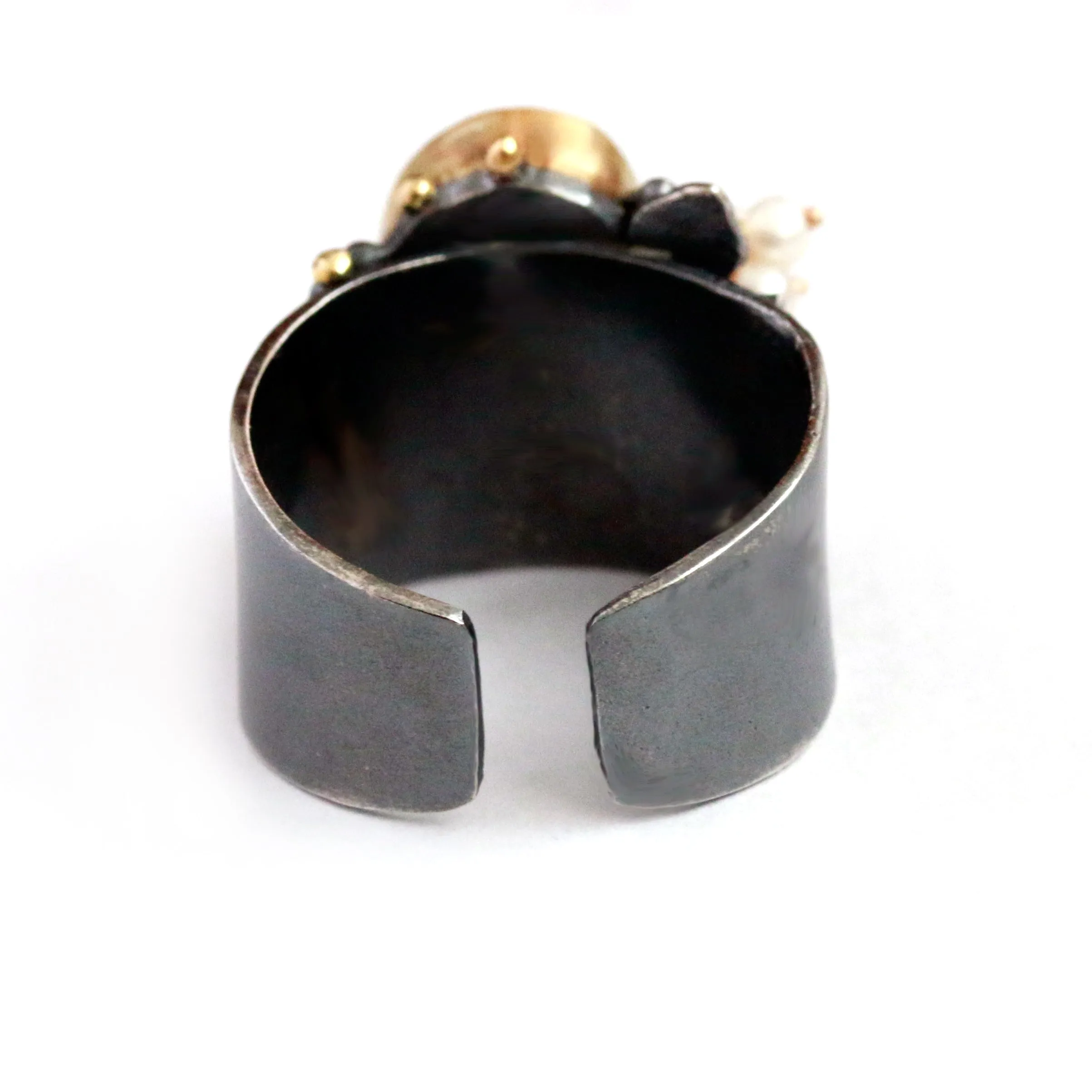 Sold! Blooming Iolite Wide Band Ring. Size 6-9 1/2.