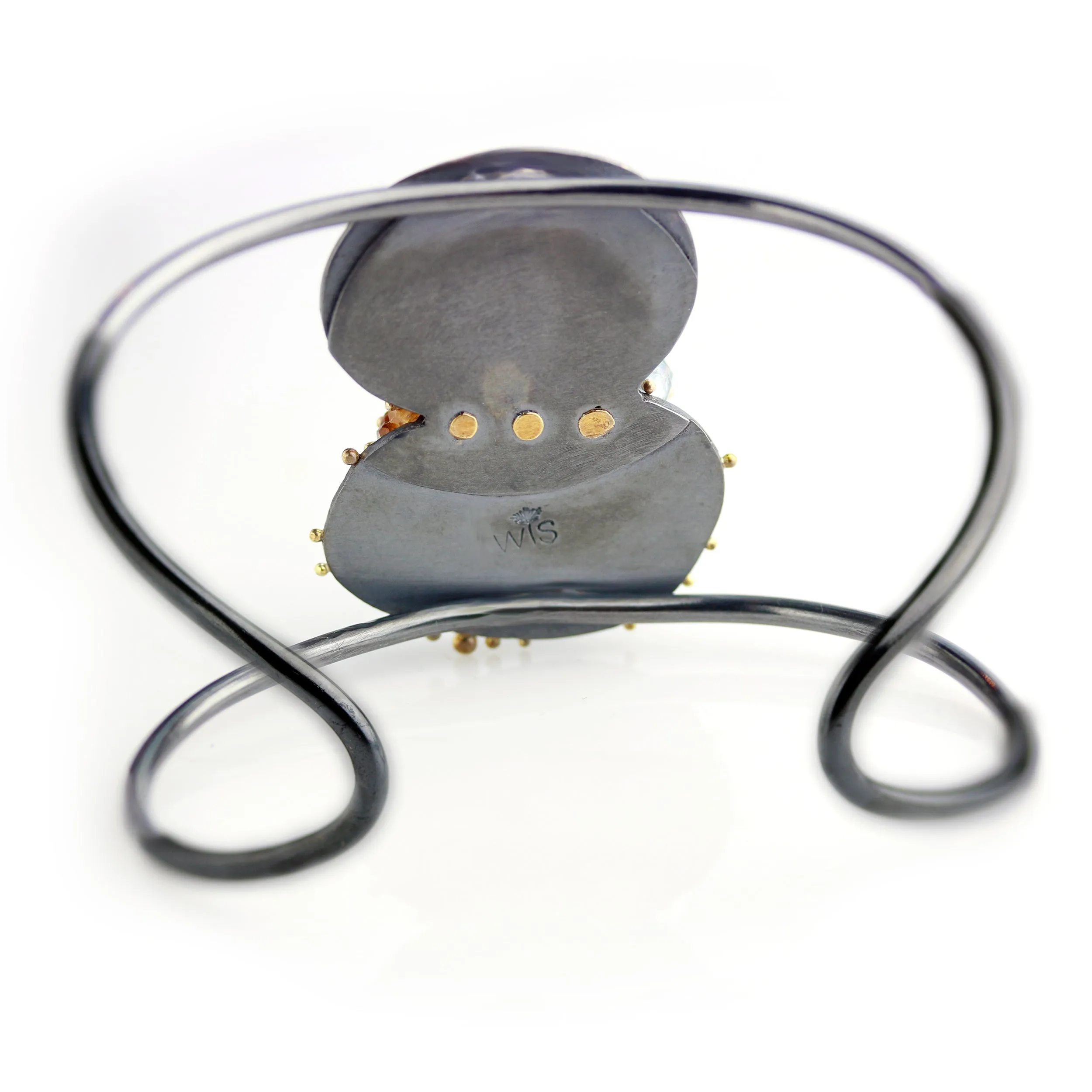 Sold! Blue Skies Boulder Opal and Starburst Agate Cuff