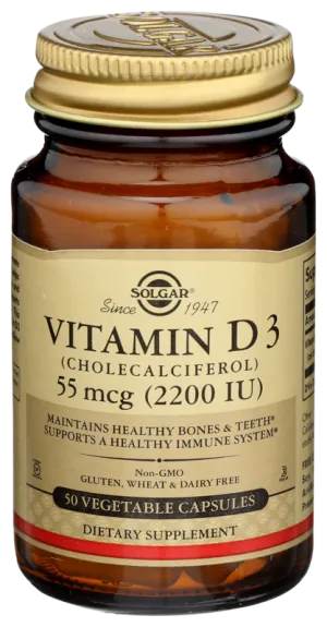 Solgar Vitamin D3 2200 IU Vegetable Capsules