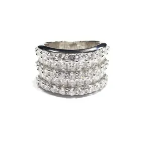 Solid Cocktail of Precious Stones CZ Ring