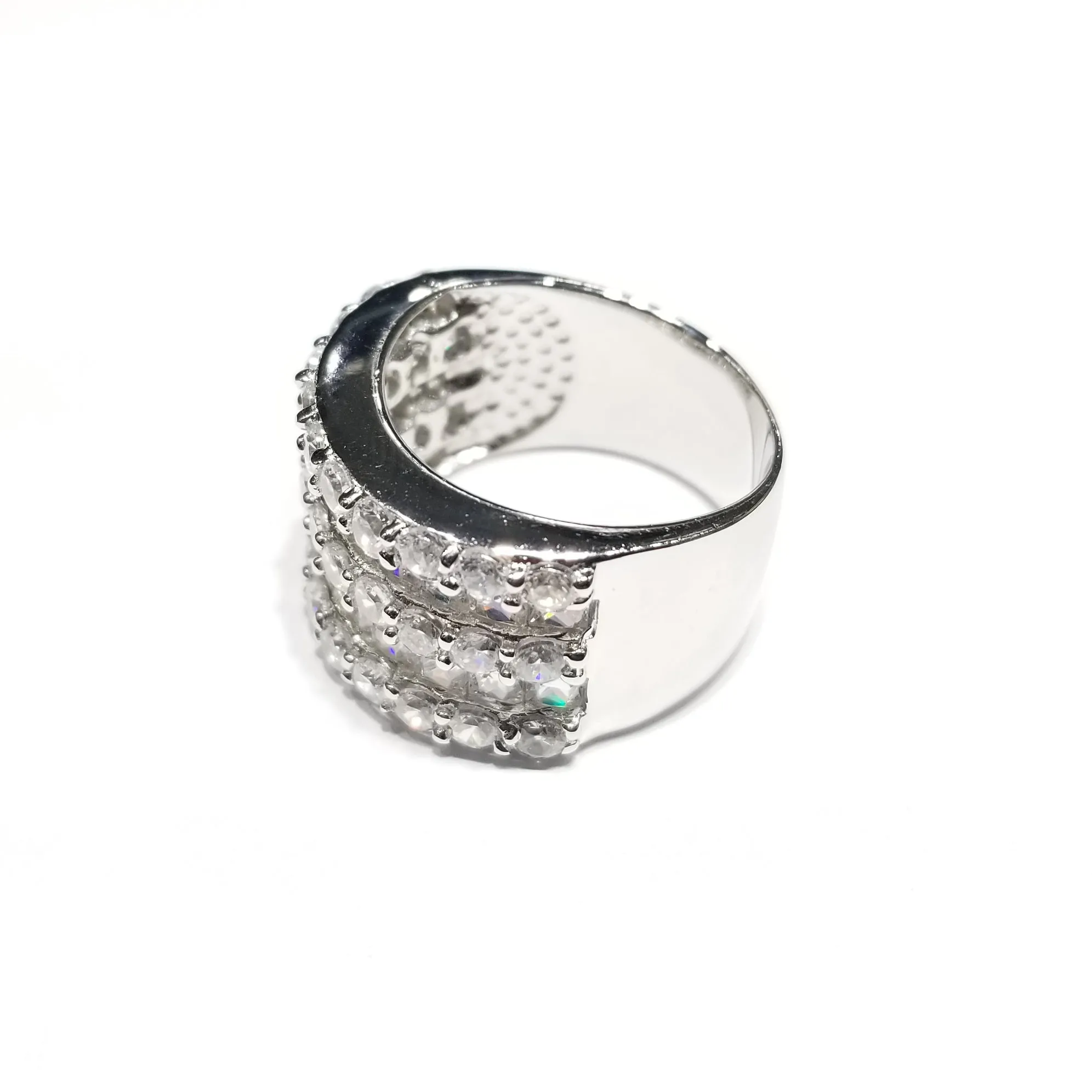 Solid Cocktail of Precious Stones CZ Ring