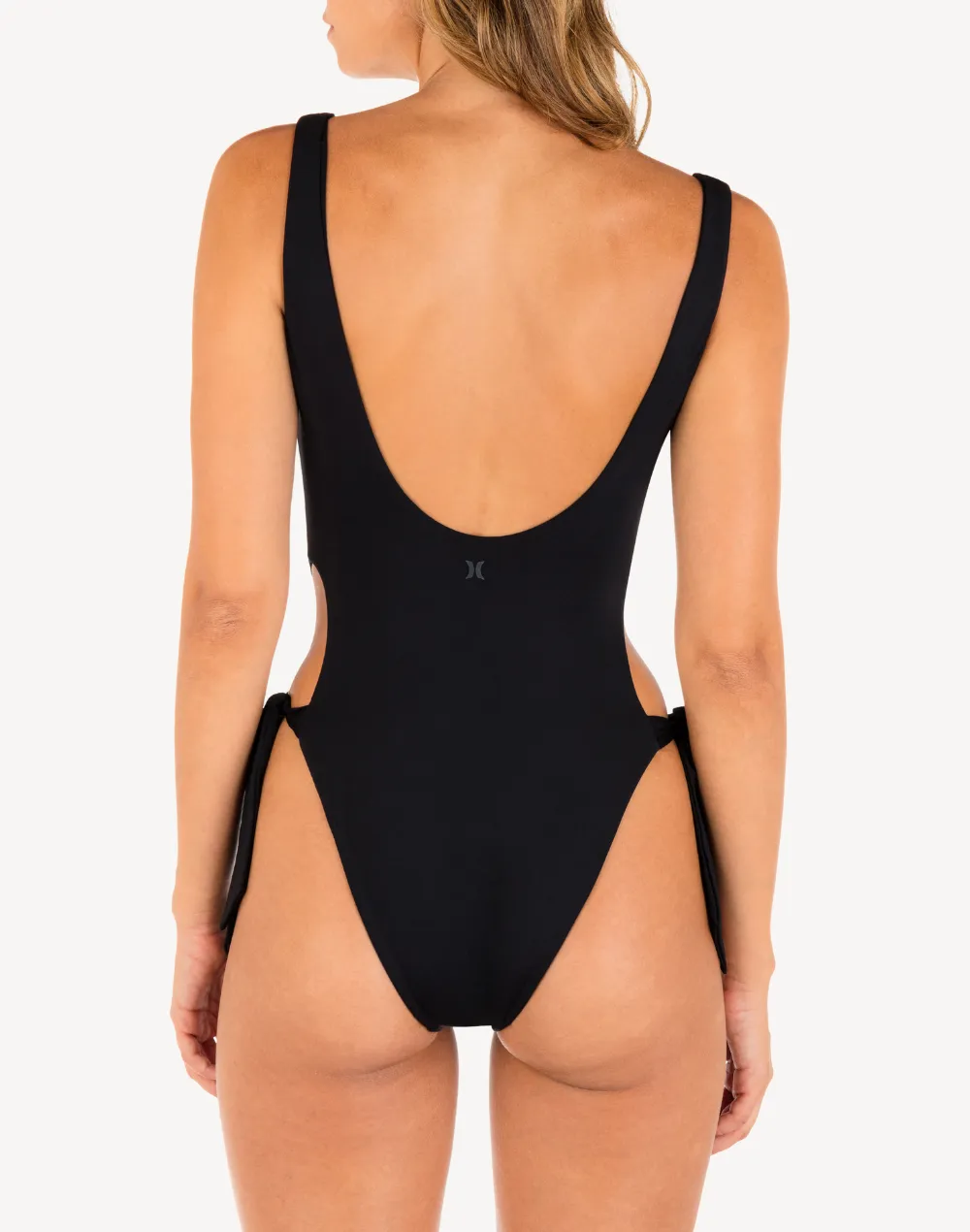Solid Tie Side Cheeky One Piece