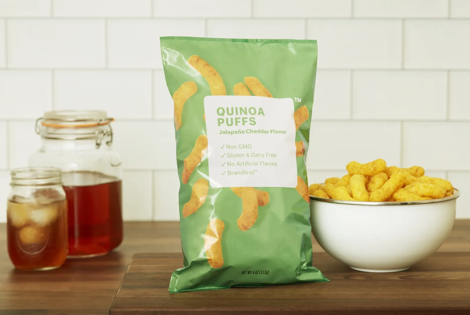 Spicy JalapeŠ—–o & Cheddar Flavored Quinoa Puffs