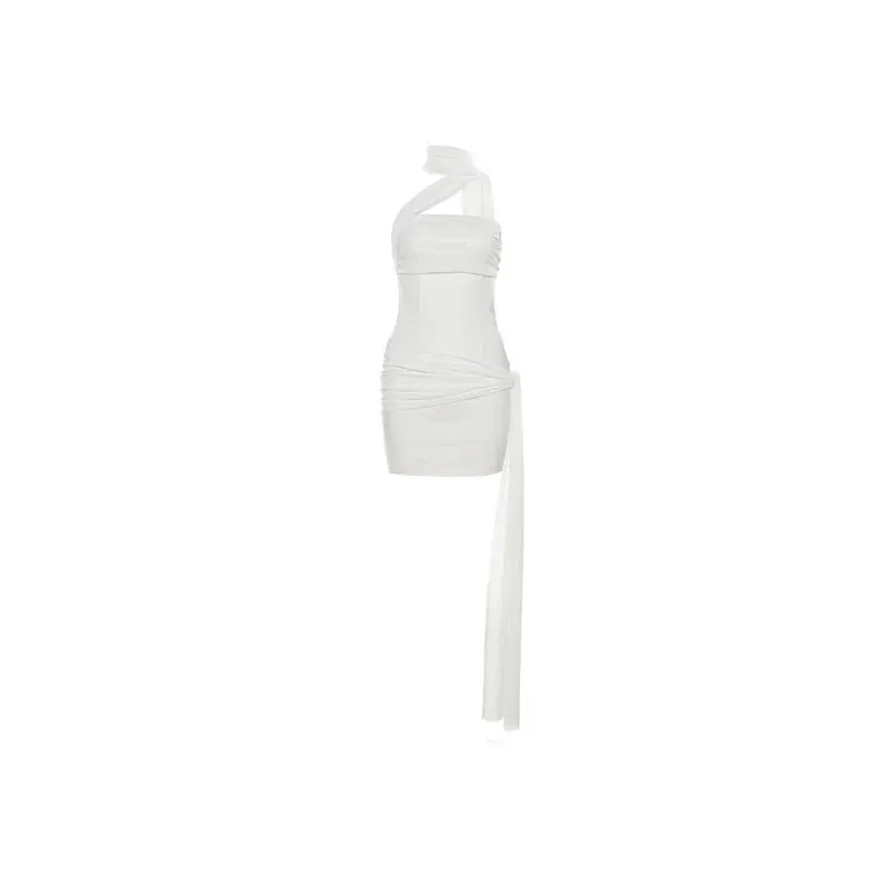 Spring / Summer White Elegant Mini Dress Beautiful Sexy Bachelor Party Wedding Guest Short Tight Dress