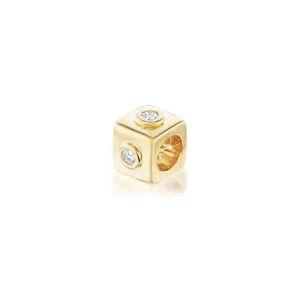 Squared Diamond Studded Rondelle Bead