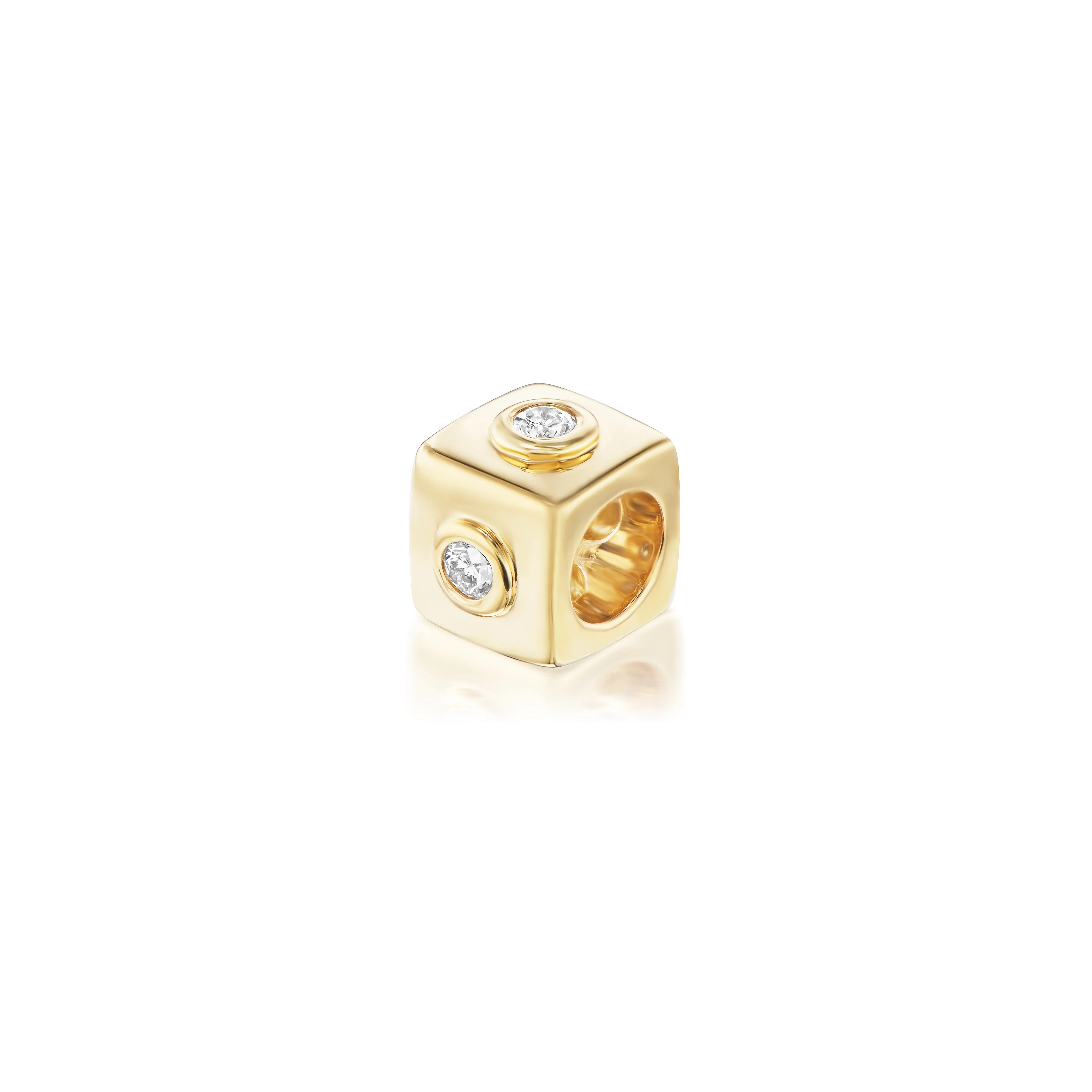Squared Diamond Studded Rondelle Bead