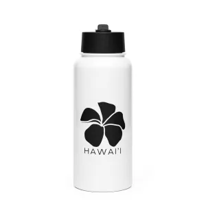 Stainless steel water bottle with a straw lid - Plumeria Hawaii