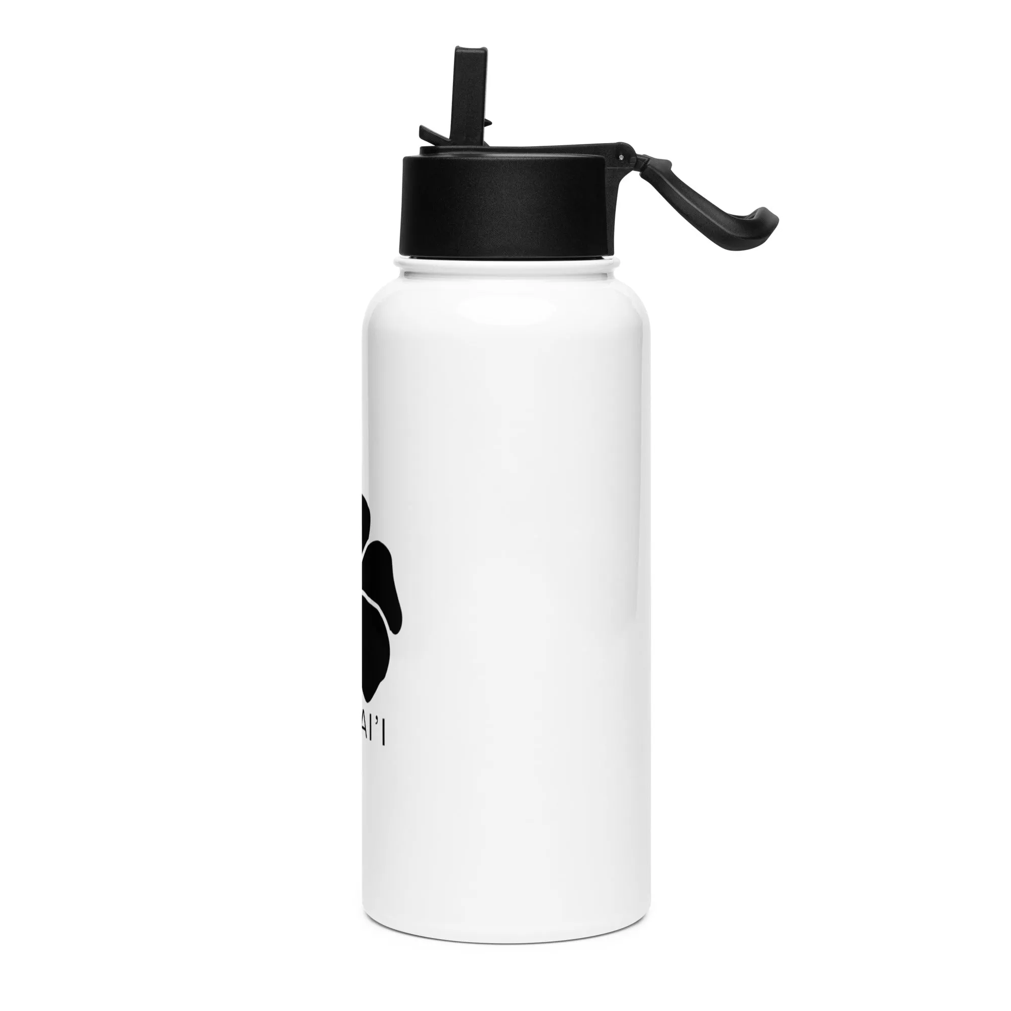 Stainless steel water bottle with a straw lid - Plumeria Hawaii