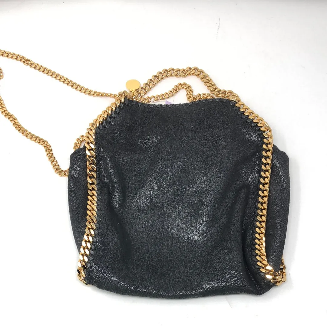 Stella McCartney Black Falabella Mini Tote with Gold Hardware