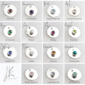 Sterling Silver Boho Birthstone Bangle