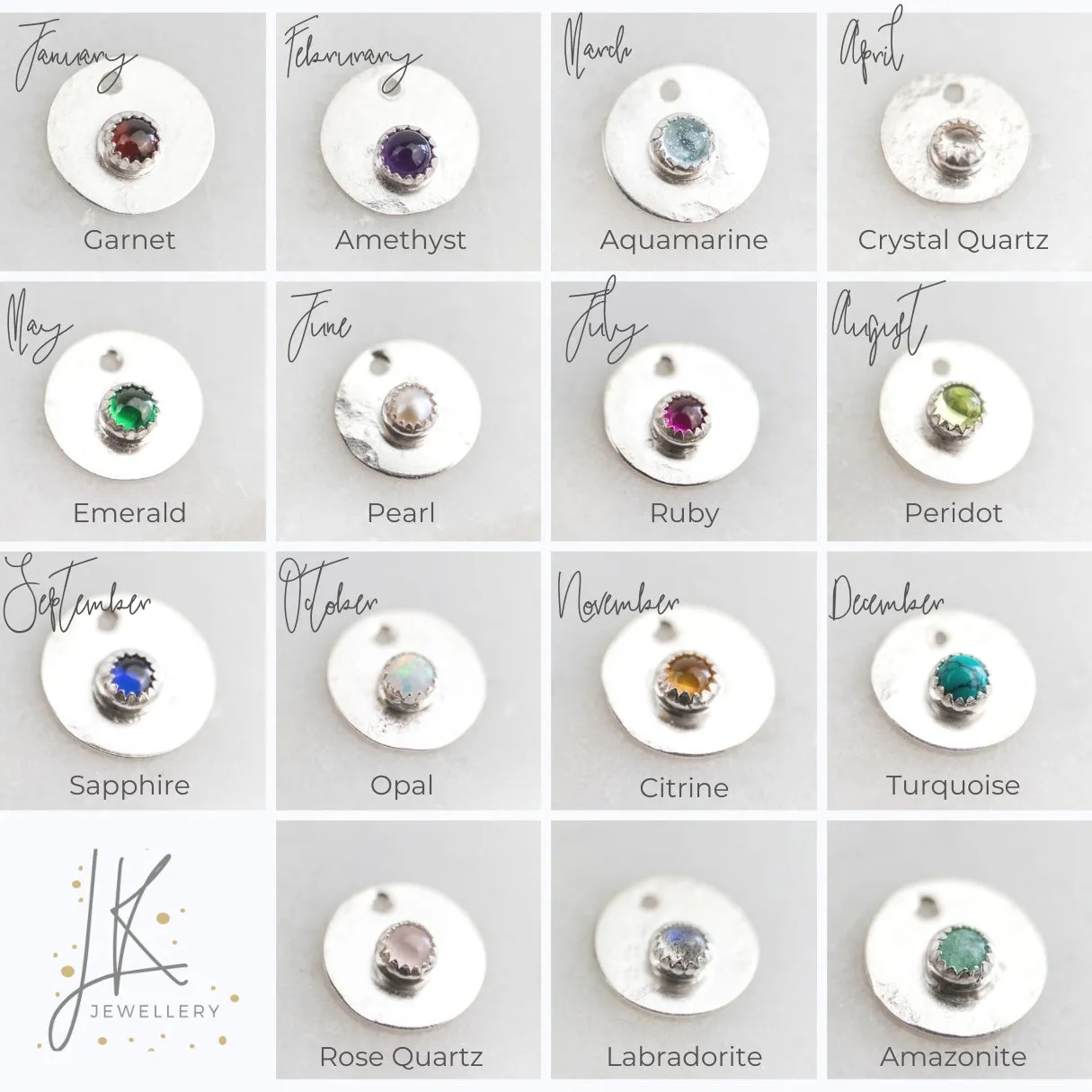 Sterling Silver Boho Birthstone Bangle
