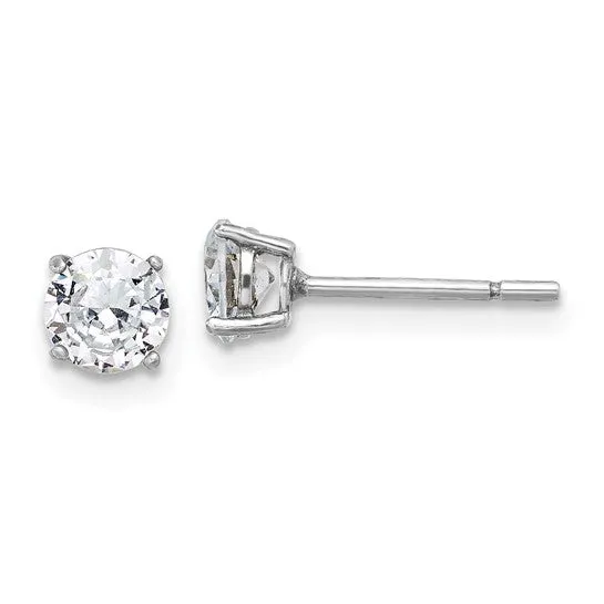 Sterling Silver CZ Adjustable Bracelet and Post Earrings Set