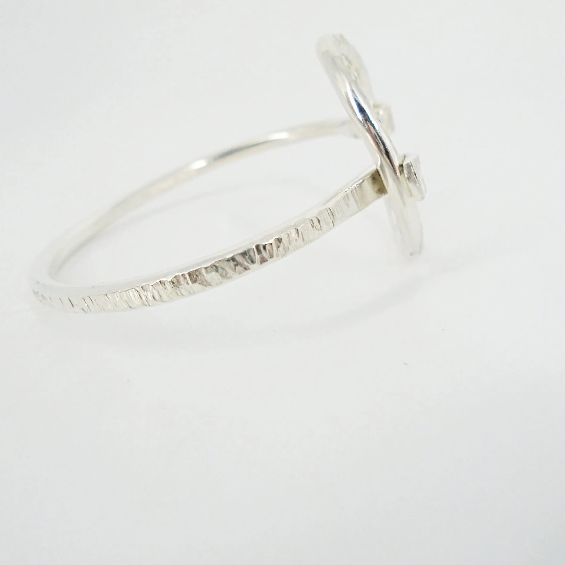 Sterling Silver Handmade Hammered Bracelet with Ring clasp
