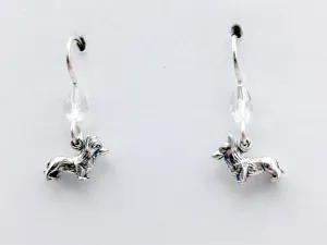 Sterling silver tiny corgi dog dangle Earrings-corgis, Pembroke, Cardigan Welsh