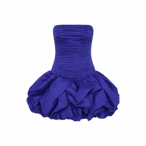 Strapless Bubble Hem Mini Dress