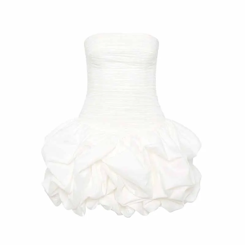 Strapless Bubble Hem Mini Dress