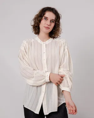 Stripes Boho Blouse Ecru