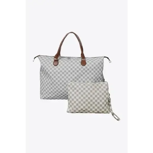 Stylish Yeppi Checkered Two-Piece Bag Set
