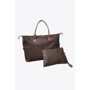 Stylish Yeppi Checkered Two-Piece Bag Set