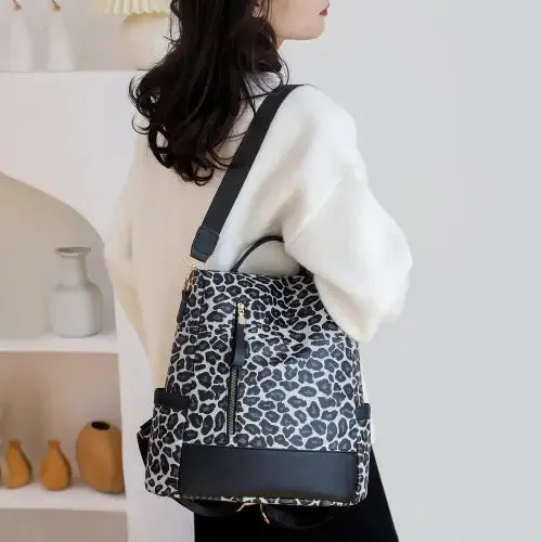 Stylish Yeppi Leopard PU Leather Backpack