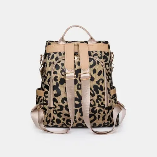 Stylish Yeppi Leopard PU Leather Backpack