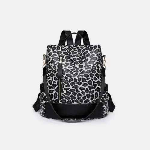 Stylish Yeppi Leopard PU Leather Backpack