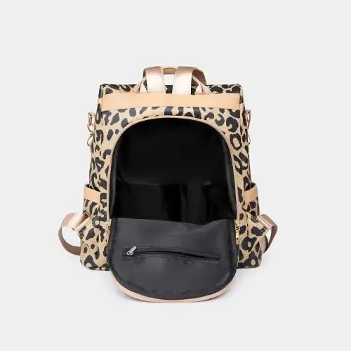Stylish Yeppi Leopard PU Leather Backpack