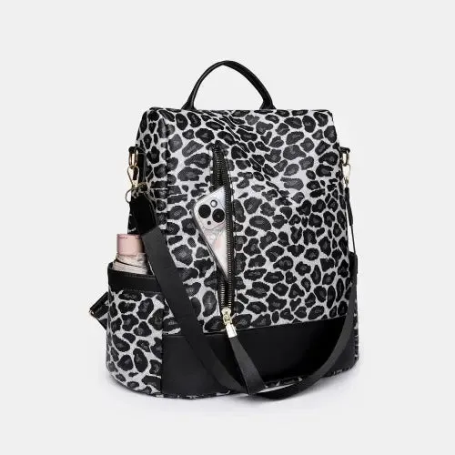Stylish Yeppi Leopard PU Leather Backpack