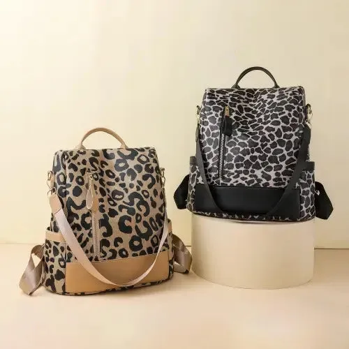 Stylish Yeppi Leopard PU Leather Backpack
