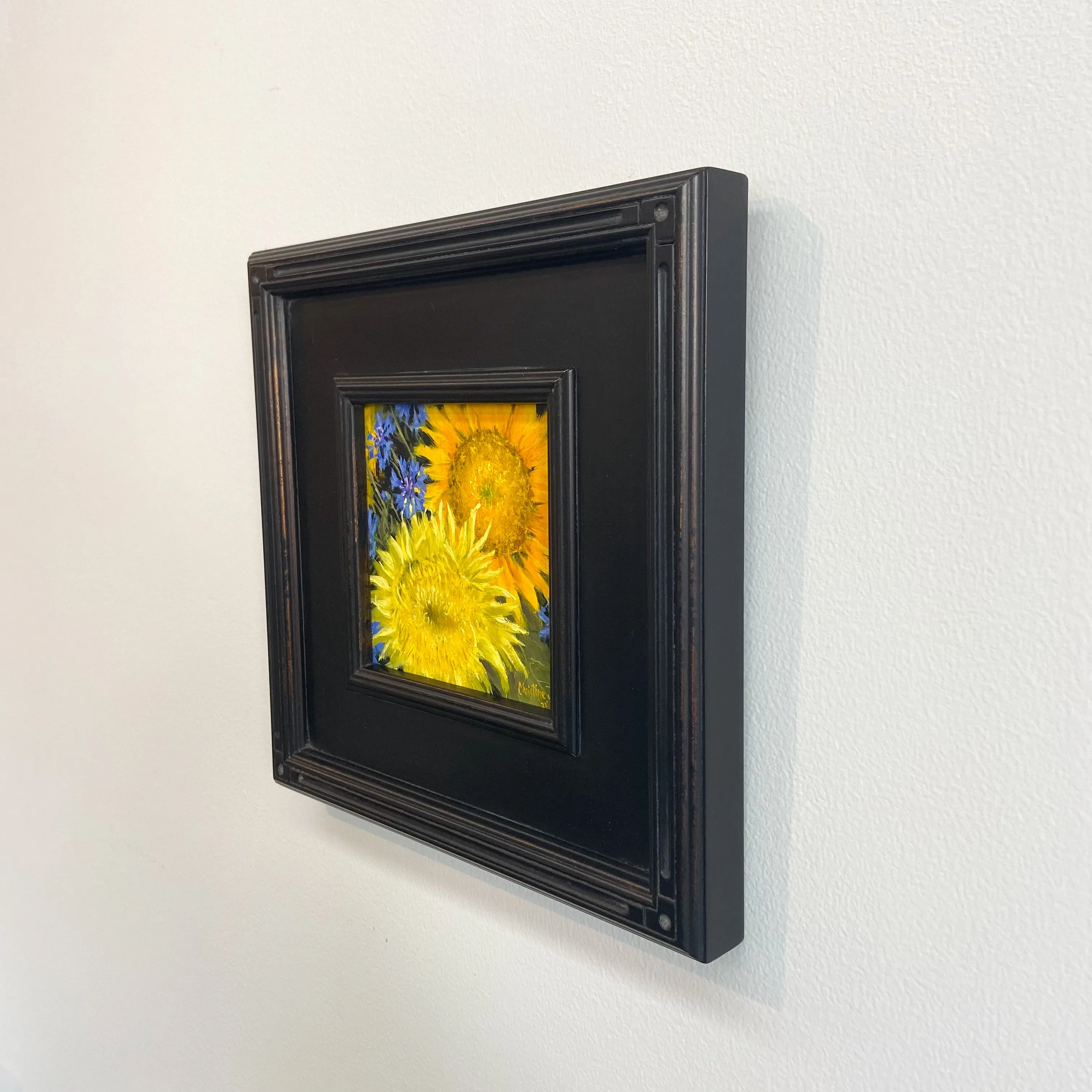Sunflower and Bachelor Buttons