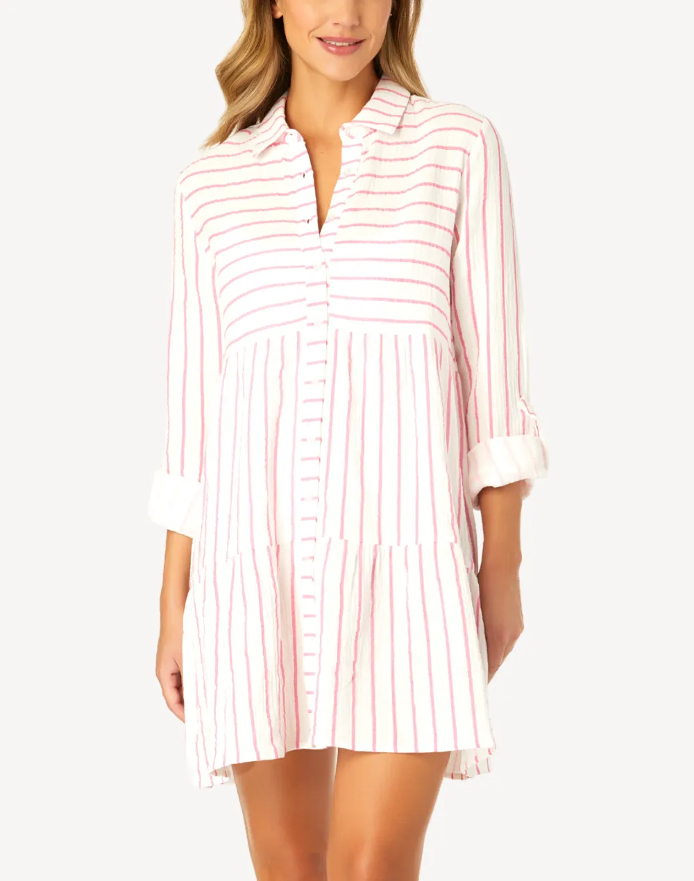 Surfside Long Sleeve Tiered Cover Up