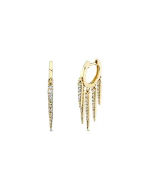 SYDNEY EVAN | Graduated Fringe Huggie Hoops | Gold & Diamond