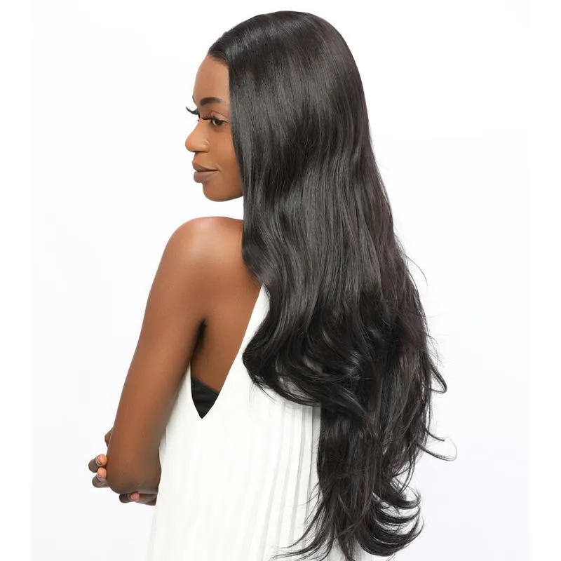 Synthetic Lace Front Wavy Wig Simulation Scalp Black Color 2#