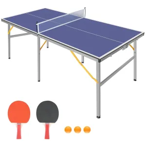 Table Tennis Foldable Ping Pong Set with 2 Paddles3 Balls 72" l X