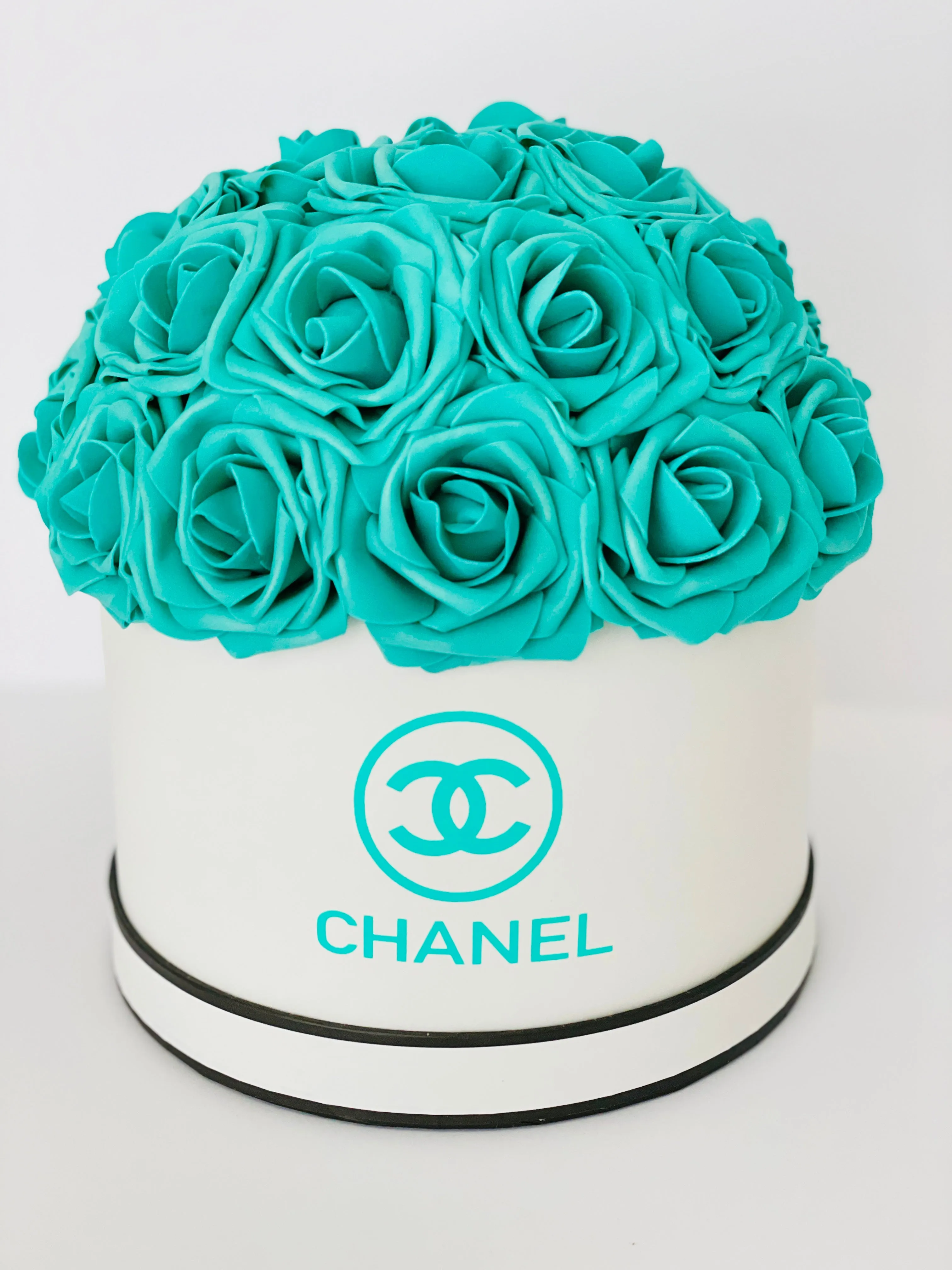 Teal Roses Flower Box Bouquet