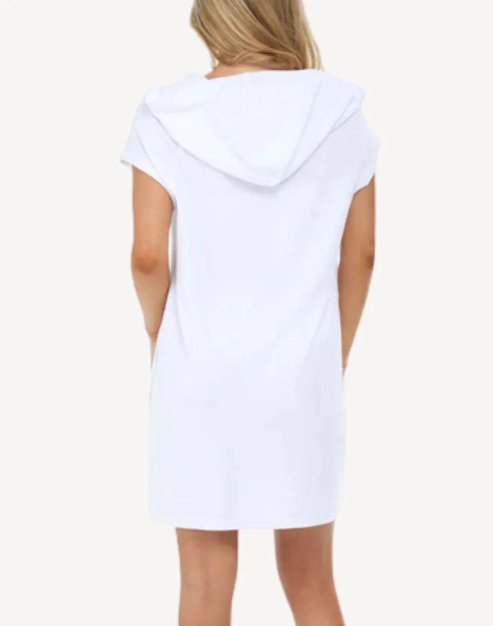 Terry Zip Front Sleeveless Hooded Plus Size Cover Up