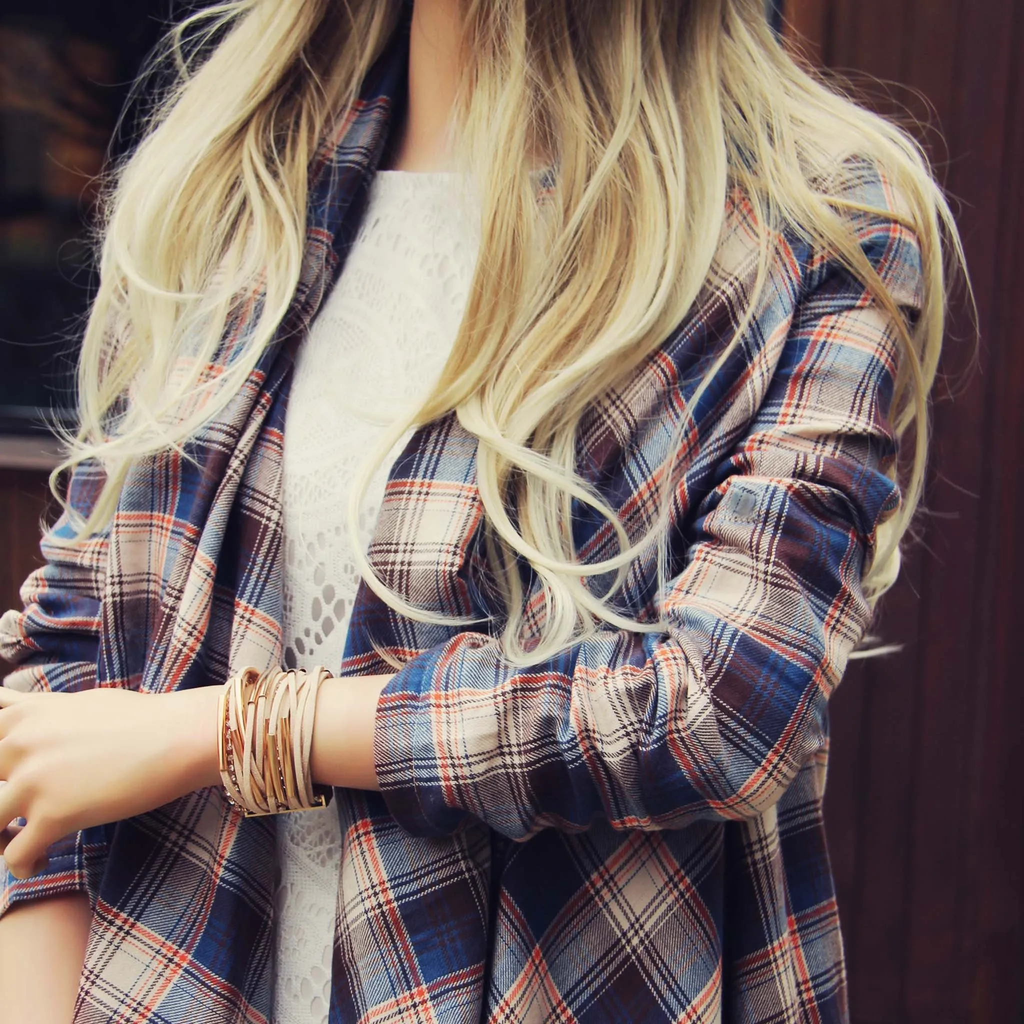 The Plaid & Fringe Top
