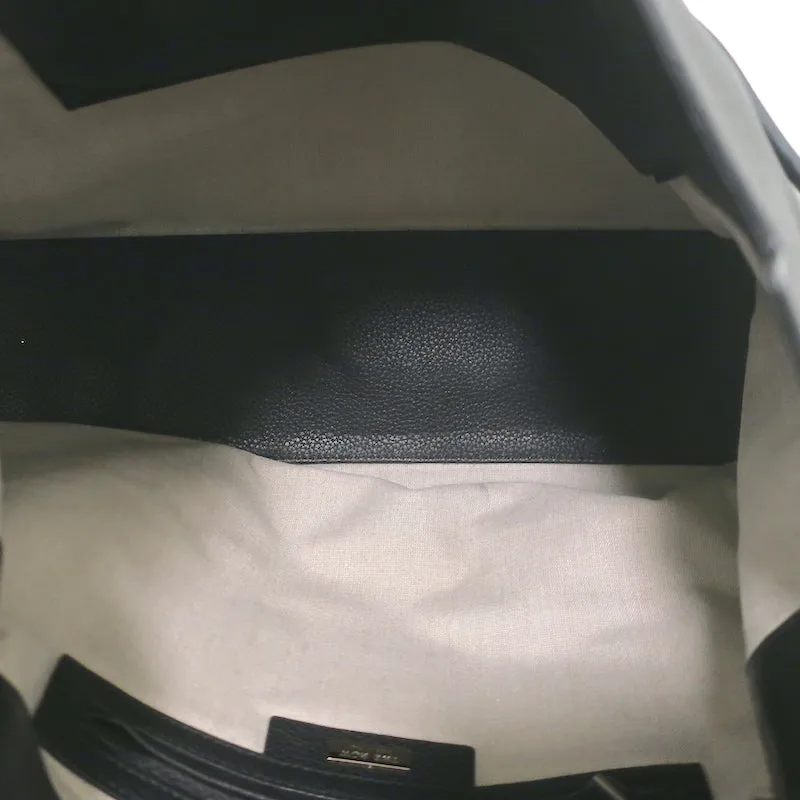 The Row Top Handle 14 Shoulder Bag Black Grained Leather