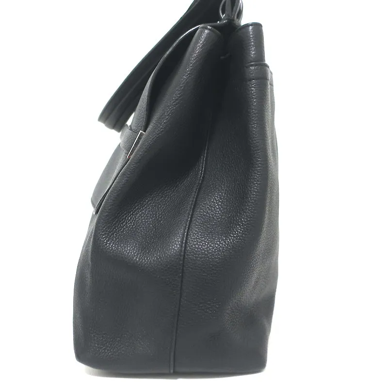 The Row Top Handle 14 Shoulder Bag Black Grained Leather