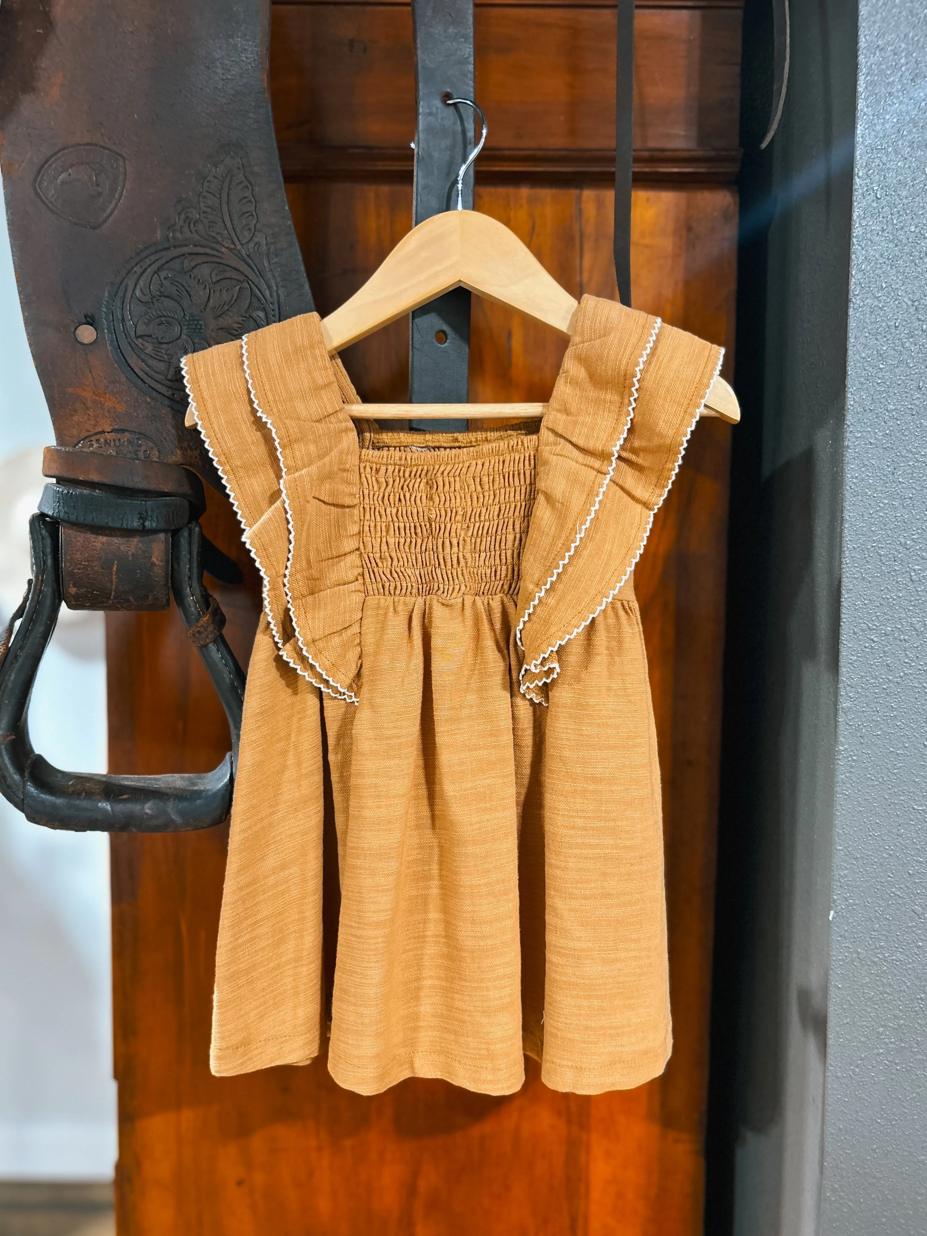 The Sydney Burlap Dress & Bloomer Set (12-18Mo)