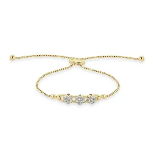 Three Sliding Flower Bracelet