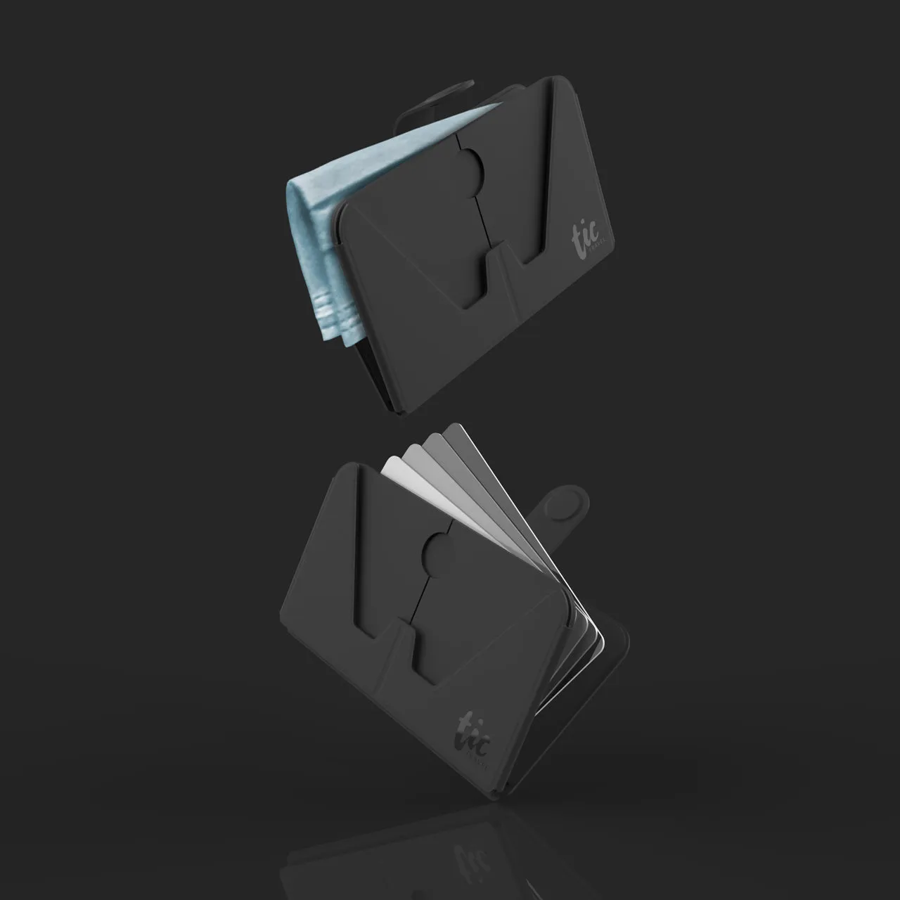 Tic Holder - Card-sized foldable holder for Phone / Mask