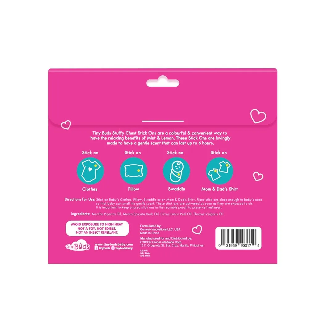 Tiny Buds Stuffy Chest Stick Ons 12 stickers