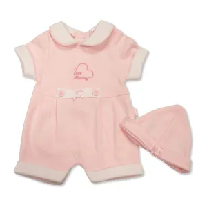 Tiny Chick Romper with Hat 'I Love Mummy' 5-8lb